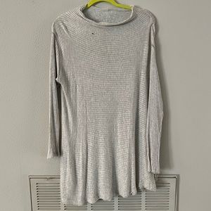 We the free lover ribbed long open back tunic turtleneck top